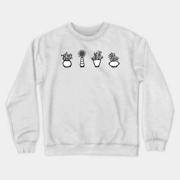 Flower Pots Doodles Crewneck Sweatshirt by aterkaderk